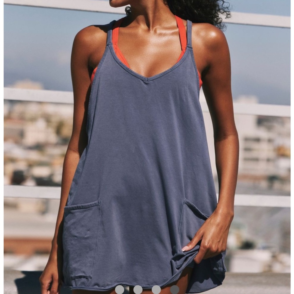 FREE PEOPLE MINI HOT SHOT ROMPER DRESS - Indigo. NWOT